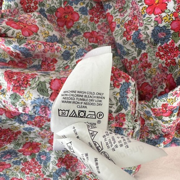 Ralph Lauren Girls Red & Blue Floral Cotton Dress (size 6x) - Picture 4 of 4